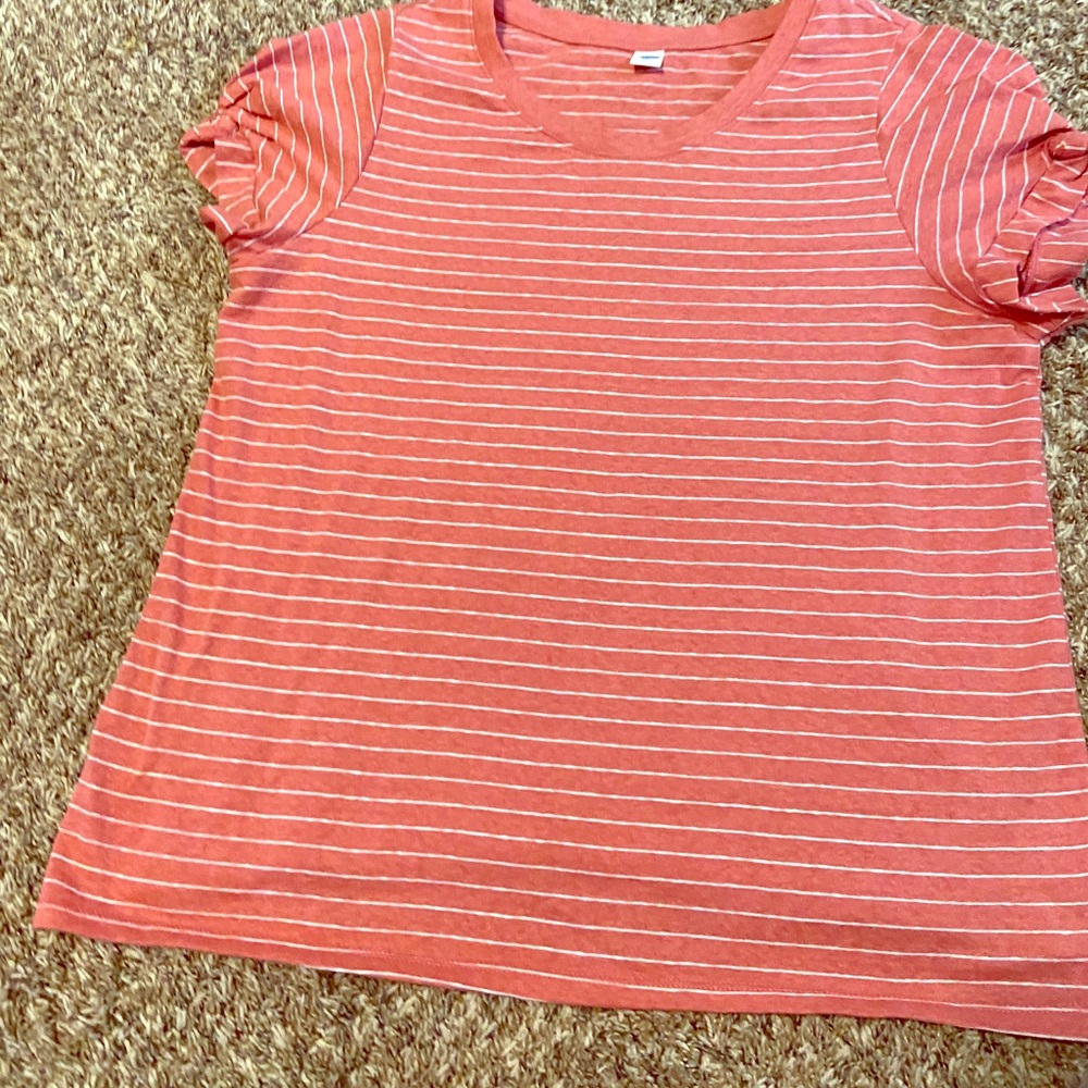 Old navy striped top with puffy sleeves